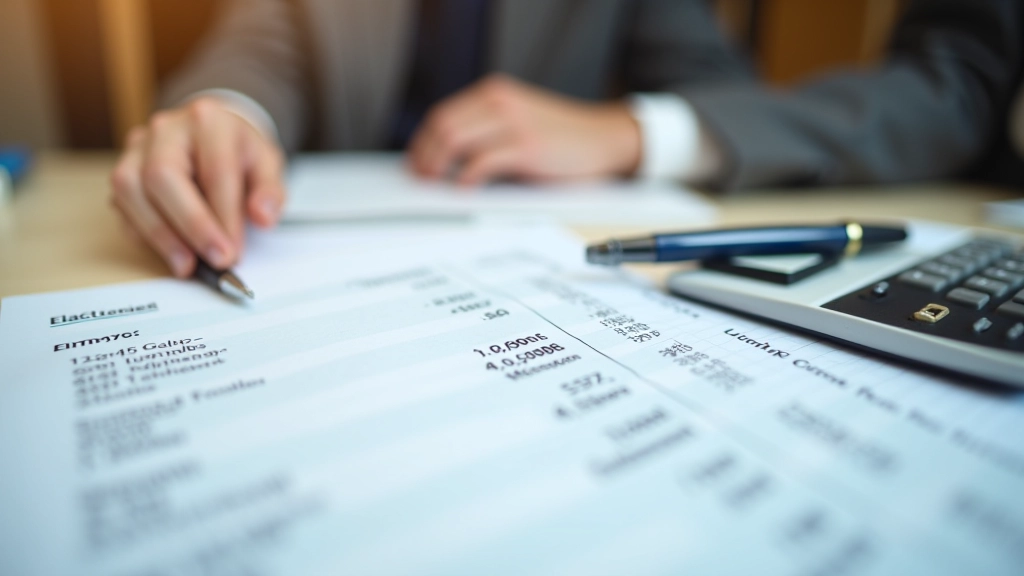 Stromrechnung mit detaillierter Kostenaufschlüsselung und EEG-Umlage Position hervorgehoben